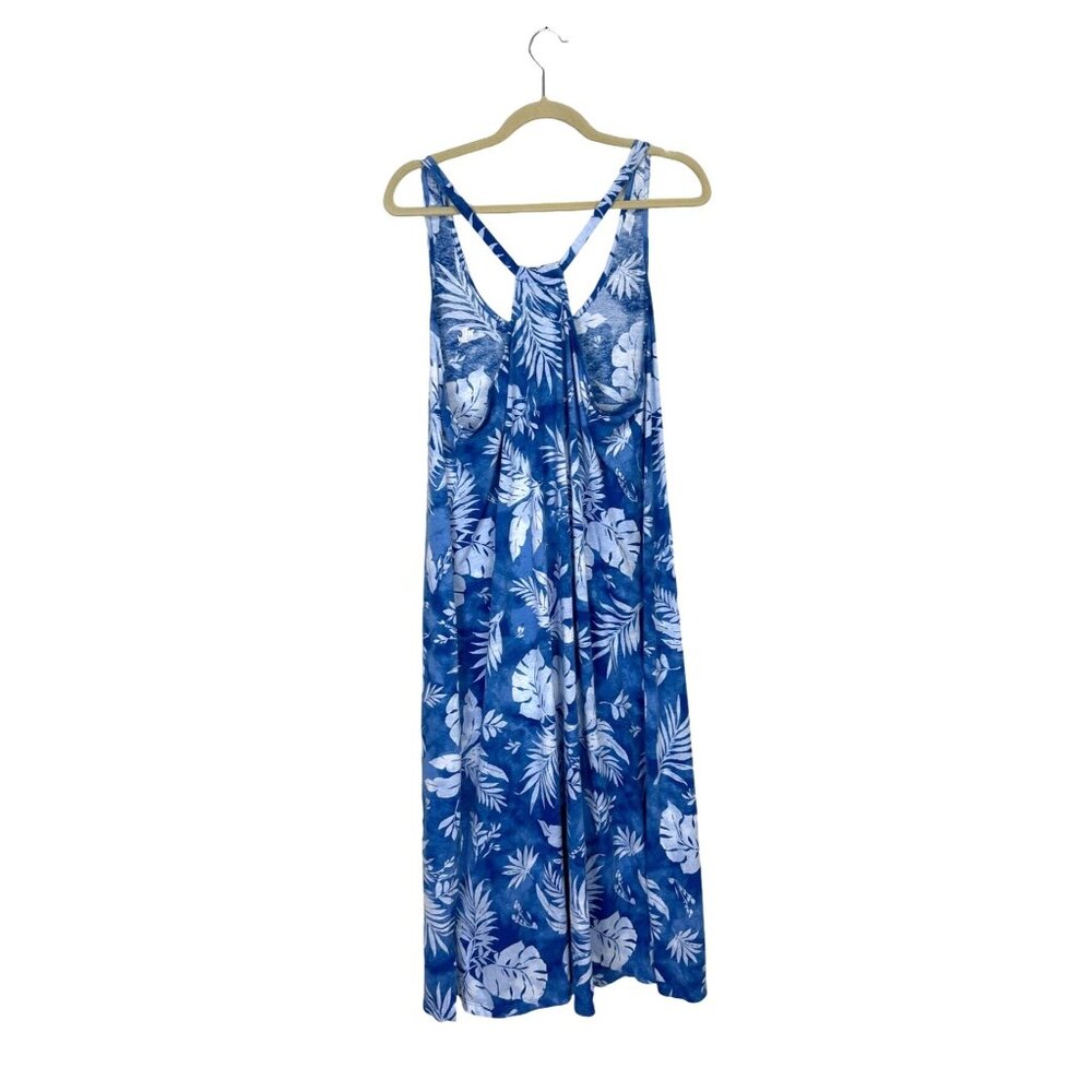 Ralph Lauren Black Label Maxi Dress Blue & White Floral Sleeveless Tropical - Picture 2 of 10